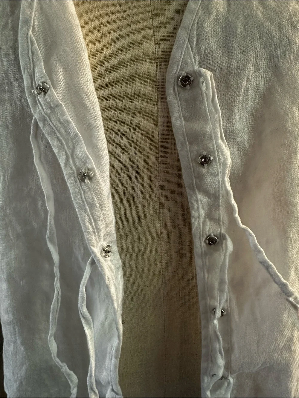 Linen Tie-Front Vest/Top - Picture 3 of 7